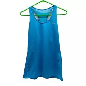 Under Armour Tank Top Women's Medium Light Blue Sleeveless Heat Gear UA Logo